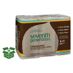 Seventh Generation® Natural Unbleached 100% Recycled Paper Kitchen Towel Rolls, 2-Ply, 11 x 9, 120/Roll, 24 Rolls/Carton