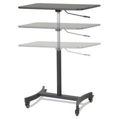 Victor® DC500 High Rise™ Collection Mobile Adjustable Standing Desk, 30.75" x 22" x 29" to 44", Black