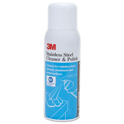 3M™ Stainless Steel Cleaner & Polish, Lime Scent, 10 oz Aerosol Spray Metal Cleaners/Polishes - Office Ready