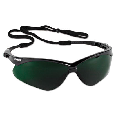 KleenGuard™ Nemesis* Safety Glasses, Black Frame/IRUV 5 Lens, Nylon/Polycarb Wraparound Safety Glasses - Office Ready