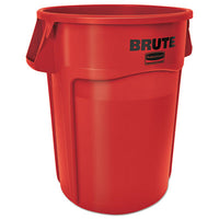 Rubbermaid® Commercial Vented Round Brute Container, 44 gal, Plastic, Red, 4/Carton Indoor All-Purpose Waste Bins - Office Ready