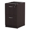 Alera® Alera® Valencia Series File/File Full Pedestal File, Left or Right, 2 Legal/Letter-Size File Drawers, Espresso, 15.63" x 20.5" x 28.5" Vertical Desk Pedestals - Office Ready