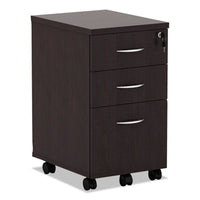 Alera® Alera® Valencia Series Mobile Box/Box/File Pedestal File, Left/Right, 3-Drawer: Box/Box/File, Legal/Letter, Espresso, 15.88 x 20.5 x 28.38 Vertical Desk Pedestals - Office Ready