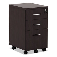 Alera® Alera® Valencia Series Mobile Box/Box/File Pedestal File, Left/Right, 3-Drawer: Box/Box/File, Legal/Letter, Espresso, 15.88 x 20.5 x 28.38