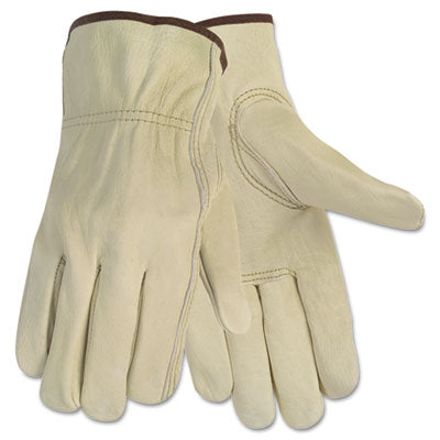 MCR™ Safety Economy Leather Drivers Gloves, Large, Beige, Pair Driving Gloves - Office Ready