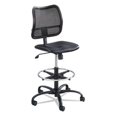 Safco® Vue™ Series Mesh Extended-Height Chair, Supports Up to 250 lb, 23" to 33" Seat Height, Black Vinyl Seat, Black Base