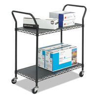 Safco® Wire Utility Cart, Metal, 2 Shelves, 400 lb Capacity, 43.75