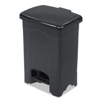 Safco® Plastic Step-On Receptacle, 4 gal, Plastic, Black Indoor All-Purpose Waste Bins - Office Ready