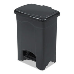 Safco® Plastic Step-On Receptacle, 4 gal, Plastic, Black