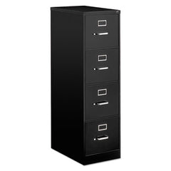 Alera® Four-Drawer Economy Vertical File, 4 Letter-Size File Drawers, Black, 15" x 25" x 52"