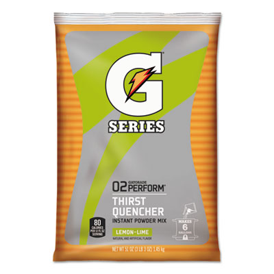 Gatorade® Thirst Quencher Powder Drink Mix, Lemon-Lime, 51oz Packets, 14/Carton Sports Drink Mixes/Concentrates - Office Ready