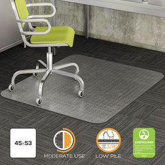 deflecto® DuraMat Moderate Use Chair Mat for Low Pile Carpeting, 36 x 48, Rectangular, Clear