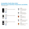 Georgia Pacific® Professional Pacific Blue Ultra Soap/Sanitizer Dispenser,200 mL Refill, 5.6 x 4.4 x 11.5, Black Liquid Soap Dispensers, Manual - Office Ready