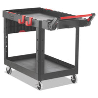 Rubbermaid® Commercial Heavy Duty Adaptable Utility Cart, Plastic, 2 Shelves, 500 lb Capacity, 25.2