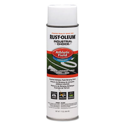 Rust-Oleum® Industrial Choice® Athletic Field Inverted Striping Paint, Flat Athletic Inverted White, 17 oz Aerosol Can, 12/Carton Marking Paints - Office Ready