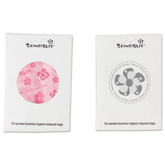 HOSPECO® Scensibles Personal Disposal Bags, 3.38" x 2" x 9.75", Pink, 50 Bags/Box, 24 Boxes/Carton