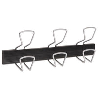 Alba™ Wall-Mount Coat Hooks, 18.11 x 2.95 x 6.45, Metal, Silver, 22 lb Capacity Garment Hooks - Office Ready