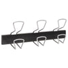 Alba™ Wall-Mount Coat Hooks, 18.11 x 2.95 x 6.45, Metal, Silver, 22 lb Capacity Garment Hooks - Office Ready