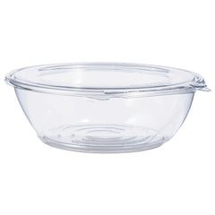 Dart® SafeSeal Tamper-Resistant, Tamper-Evident Bowls, Tamper-Evident Bowls with Flat Lid, 48 oz, 8.9" Diameter x 2.8" h, Clear, Plastic, 100/Carton