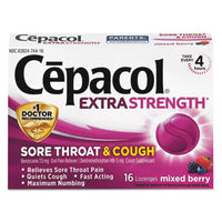 Cepacol® Extra Strength Sore Throat & Cough Lozenges, Mixed Berry, 16 Lozenges Sore Throat/Cough Lozenges - Office Ready