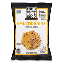 Food Should Taste Good™ Tortilla Chips, Multigrain with Sea Salt, 1.5 oz, 24/Carton