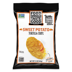 Food Should Taste Good™ Tortilla Chips, Sweet Potato with Sea Salt, 1.5 oz, 24/Carton