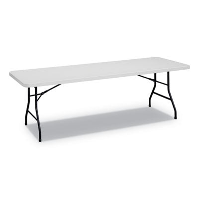 Alera® Fold in Half Plastic Folding Table, 96w x 30d x 29.25h, White Multiuse Folding & Nesting Tables - Office Ready