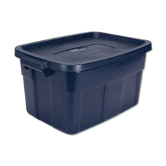 Rubbermaid® Roughneck™ Storage Box, 14 gal, 15.88" x 23.88" x 12.25", Dark Indigo Metallic