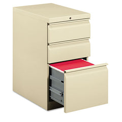 HON® Brigade® Mobile Pedestal, 3-Drawers: Box/Box/File, Letter, Putty, 15" x 22.88" x 28"