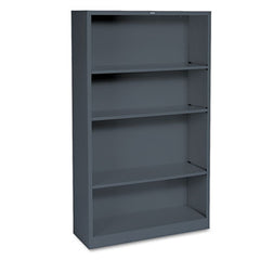 HON® Brigade® Metal Bookcases, Four-Shelf, 34.5w x 12.63d x 59h, Charcoal