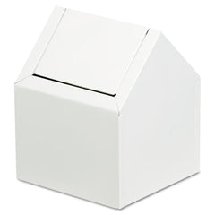 HOSPECO® Double Entry, Swing Top Floor Receptacle, Swing Top Floor Receptacle, Metal, White