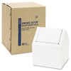 HOSPECO® Double Entry, Swing Top Floor Receptacle, Swing Top Floor Receptacle, Metal, White Sanitary Napkin Waste Bins - Office Ready