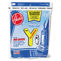 Hoover® Commercial Disposable Allergen Filtration Bags For Commercial Bag-Style WindTunnel™ Upright Vacuum, 3/Pack