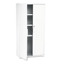 Iceberg Rough n Ready® Storage Cabinet, Three-Shelf, 33w x 18d x 66h, Platinum Office & All-Purpose Storage Cabinets - Office Ready