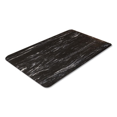 Crown Cushion-Step Marbleized Rubber Mat, 36 x 60, Black Anti Fatigue Mats - Office Ready