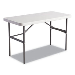 Alera® Resin Banquet Folding Table, Rectangular, Radius Edge, 48w x 24d x 29h, Platinum/Charcoal