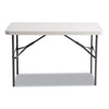 Alera® Resin Banquet Folding Table, Rectangular, Radius Edge, 48w x 24d x 29h, Platinum/Charcoal Multiuse Folding & Nesting Tables - Office Ready