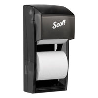 Scott® Essential™ SRB Tissue Dispenser, 6 x 6.6 x 13.6, Transparent Smoke Coreless Standard Roll, Twin Toilet Paper Dispensers - Office Ready