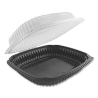 Anchor Packaging Culinary Lites® Microwavable Container, 47.5 oz, 10.56 x 9.98 x 3.18, Clear/Black, Plastic, 100/Carton Takeout Food Containers - Office Ready