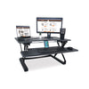 Victor® High Rise Height Adjustable Standing Desk with Keyboard Tray, 36" x 31.25" x 5.25" to 20", Gray/Black Desktop-Mounted Sit/Stand Workstations - Office Ready