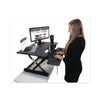 Victor® High Rise Height Adjustable Standing Desk with Keyboard Tray, 31" x 31.25" x 5.25" to 20", Gray/Black Desktop-Mounted Sit/Stand Workstations - Office Ready