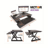 Victor® High Rise Height Adjustable Standing Desk with Keyboard Tray, 36" x 31.25" x 5.25" to 20", Gray/Black Desktop-Mounted Sit/Stand Workstations - Office Ready