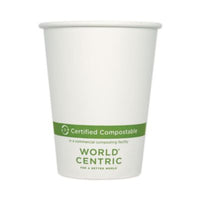 World Centric® Paper Hot Cups, 12 oz, White, 1,000/Carton Hot Drink Cups - Office Ready