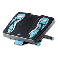 Fellowes® Energizer™ Foot Support, 17.88w x 13.25d x 4 to 6.5h, Charcoal/Blue/Gray Footrests - Office Ready