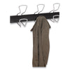 Alba™ Wall-Mount Coat Hooks, 18.11 x 2.95 x 6.45, Metal, Silver, 22 lb Capacity Garment Hooks - Office Ready