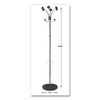 Alba™ Chromy Coat Stand, 12 Knobs, 16w x 16d x 70.5h, Chrome/Black Garment Trees & Stands - Office Ready