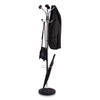 Alba™ Chromy Coat Stand, 12 Knobs, 16w x 16d x 70.5h, Chrome/Black Garment Trees & Stands - Office Ready