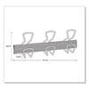 Alba™ Wall-Mount Coat Hooks, 18.11 x 2.95 x 6.45, Metal, Silver, 22 lb Capacity Garment Hooks - Office Ready