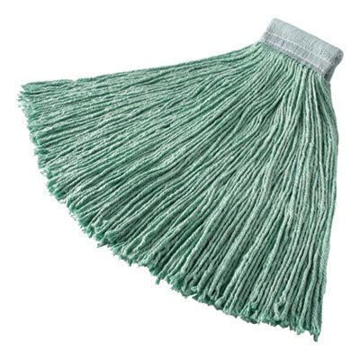 Rubbermaid® Commercial Non-Launderable Cotton/Synthetic Cut-End Wet Mop Heads, 24 oz, Green, 5