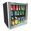 Avanti 1.6 Cu. Ft. Refrigerator/Beverage Cooler, 18.25 x 17.25 x 20, Black/Platinum Trim Glass Door Cube Refrigerators - Office Ready